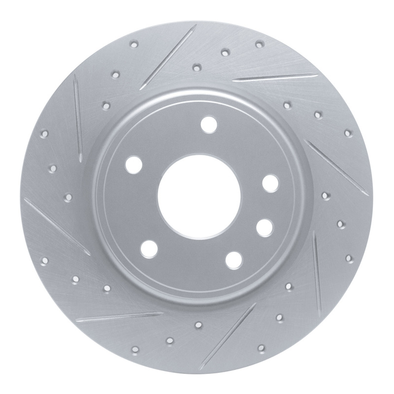 Chrysler Grand Caravan Brake Rotor (1) - Rear Left - R1 Concepts - Drilled & Slotted - Silver - `17-`25